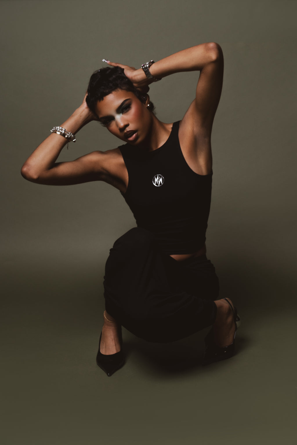 Black Essential Harness Tank