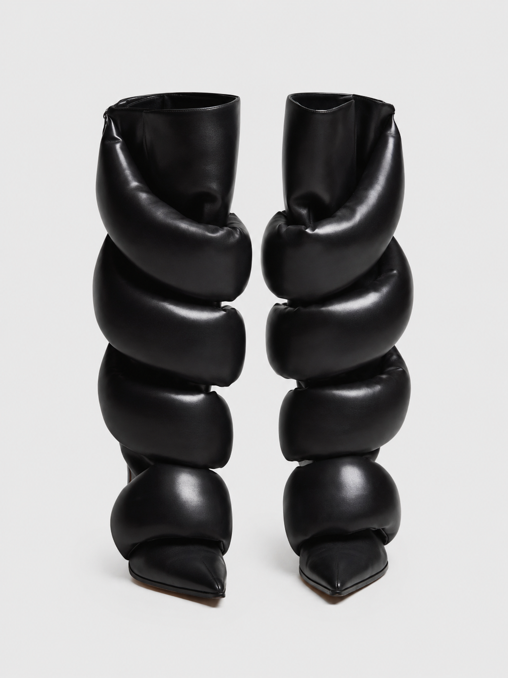 KITTEN HEEL PUFFER BOOTS