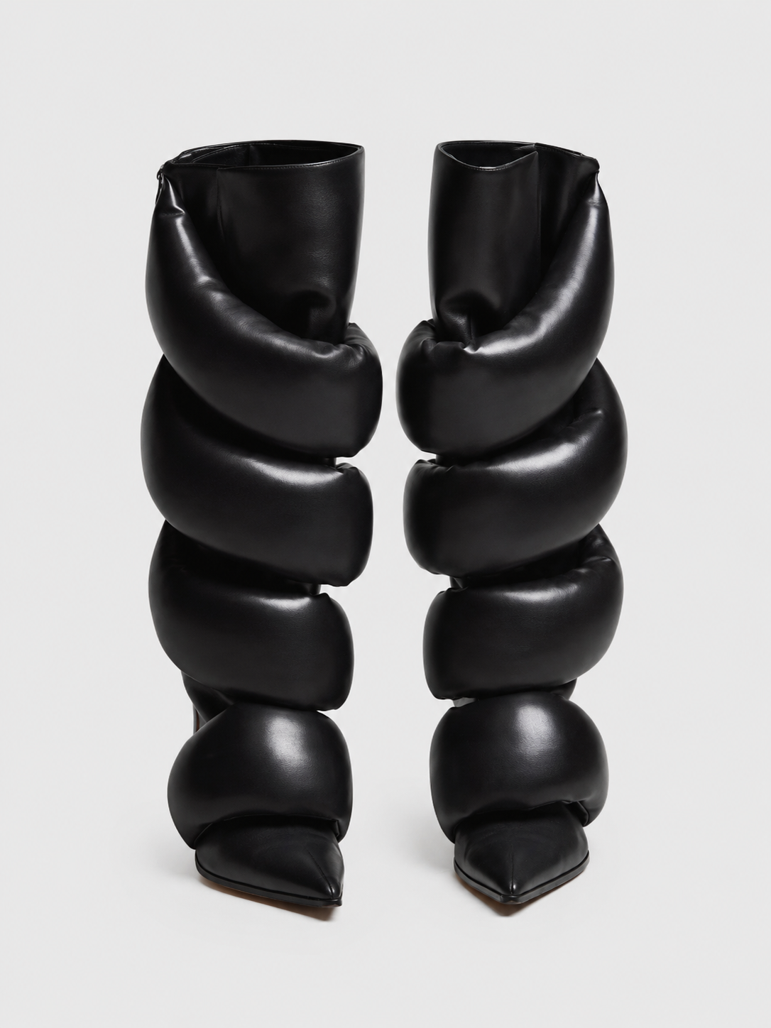 KITTEN HEEL PUFFER BOOTS